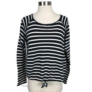 The Lady & The Sailor Size S 1 Striped Sweater Black White Cropped 100% Cotton